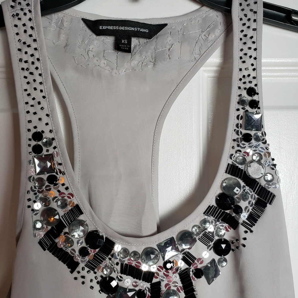 Express Design Studio Jewel Embellished Razorback Tank - Picture 3 of 8